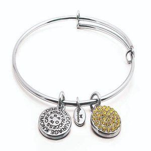 Chrysalis Silver Plated  November Citrine Bangle